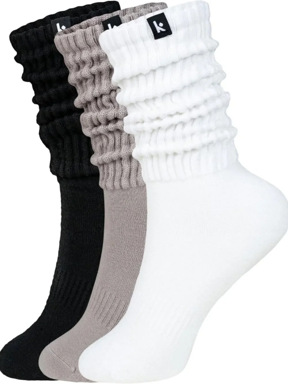 Cozy Slouch Crew Boot Socks for Women - 3 Pairs, Scrunch Style, Warm & Comfy